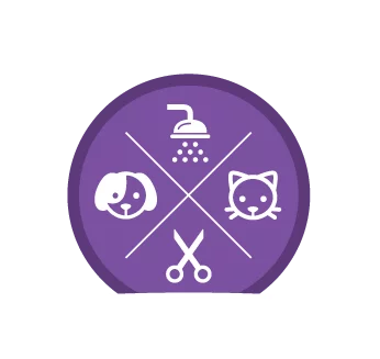 The Pet Spa logo purple white text