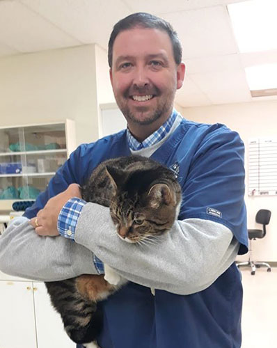 dr holding cat